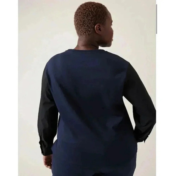 Athleta Harlow Hybrid Top, NWT, Navy with Black Sleeves, Size 1X Plus, $99 - Picture 5 of 5